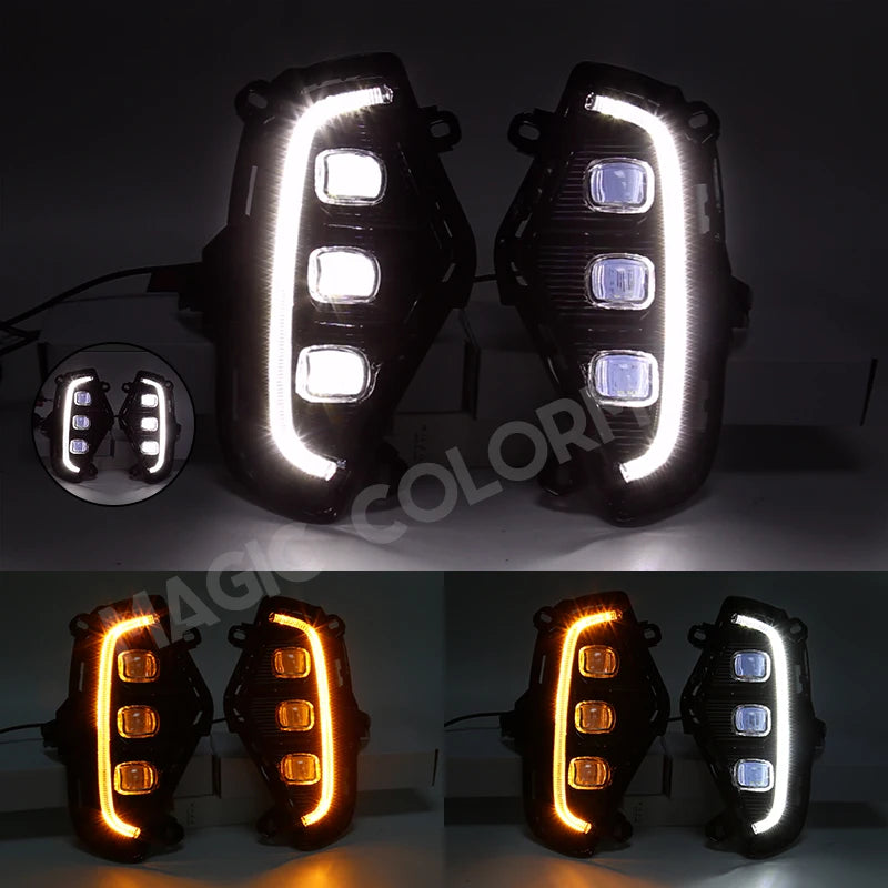 Daytime Running Lamp DRL Led Lights Fog Toyota RAV4 2019 2020 2021 Turn Signal DayLight Ac | AUTOKITSHOP
