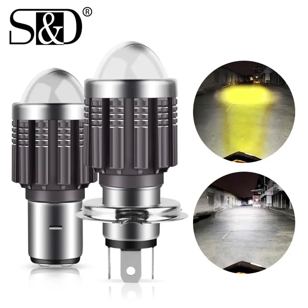 H4 LED H6 BA20D LED Motorcycle Headlight Bulbs CSP White Yellow Hi Lo Lamp Fog Lights Moto