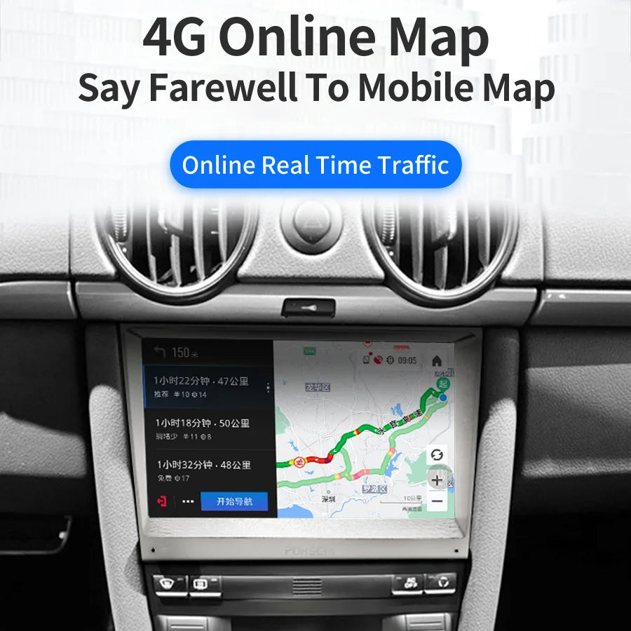 2Din Android 11 Screen GPS Stereo For Porsche Cayman S Boxster 987 911 997 2006 2015 Car R