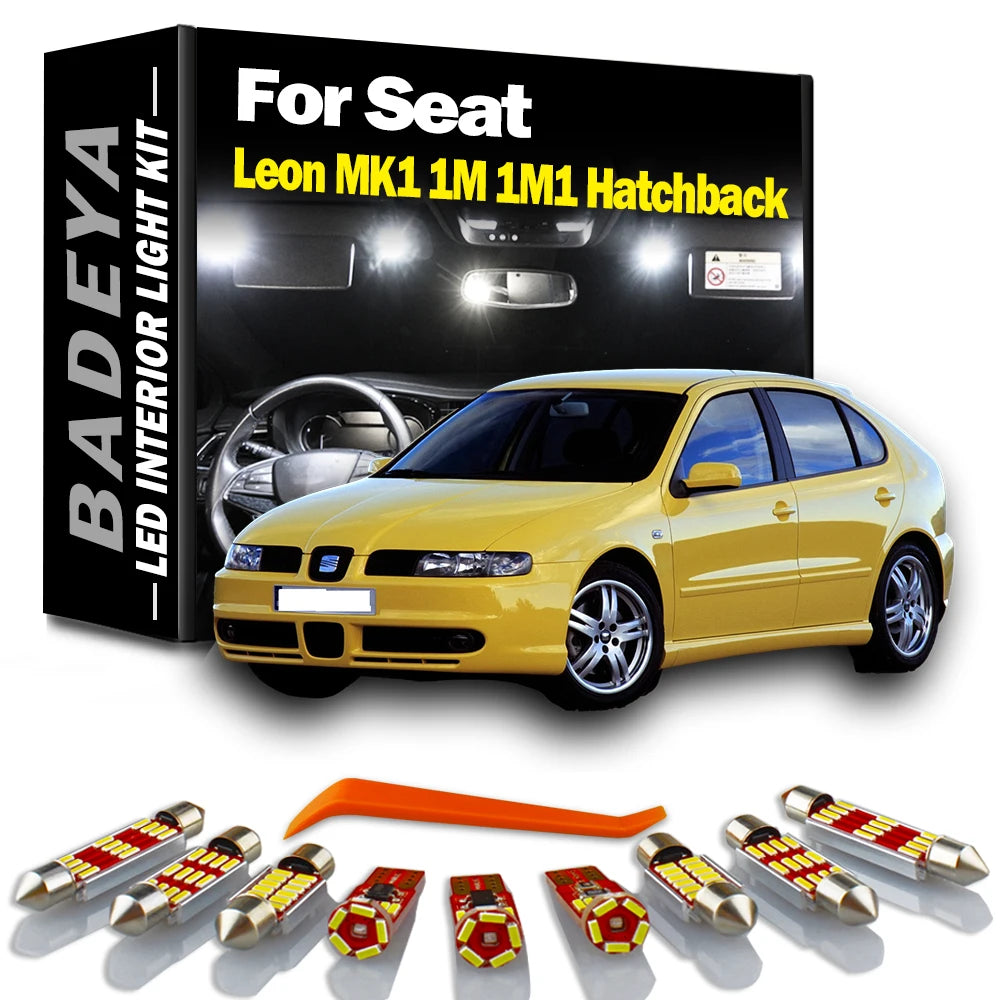 BADEYA 13Pcs Canbus LED Interior Trunk Dome Map Light Auto Bulb Kit For Seat Leon MK1 1M 1