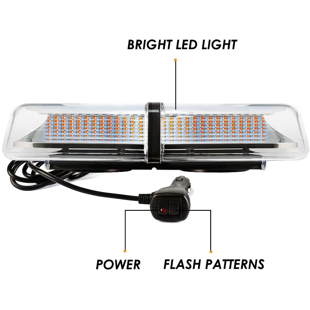 12V 24V Amber Yellow Truck Car Led Strobe Roof Lights Becaon Police Emergency Rescue Magne | AUTOKITSHOP
