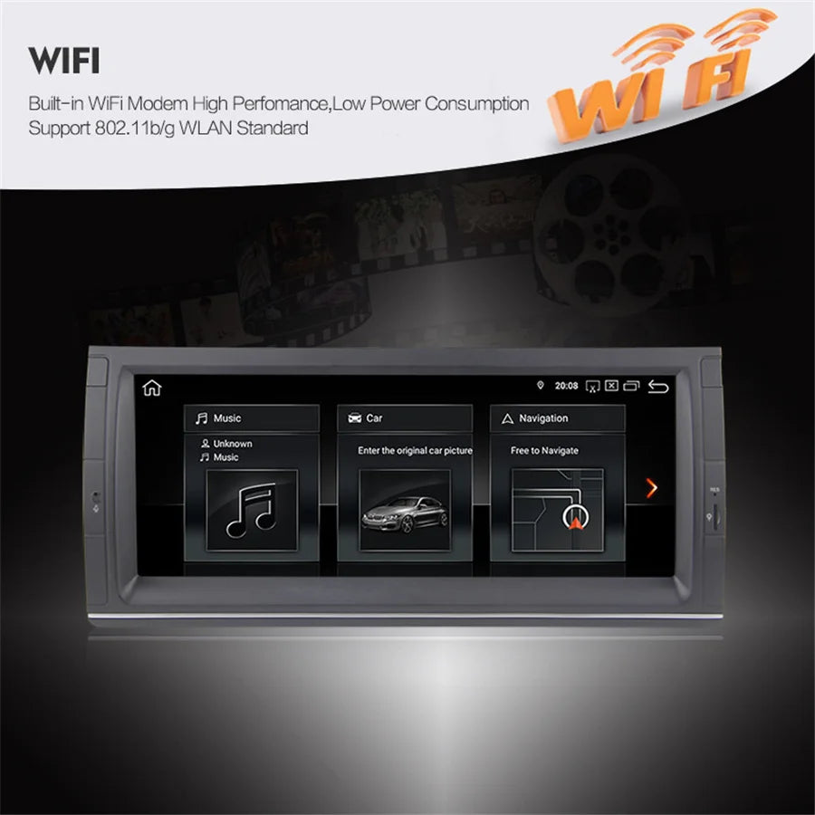 10.25" Car Radio 4+64G Wifi for BMW E39 E53 X5 M5 E38 GPS Navigation build in carplay Andr