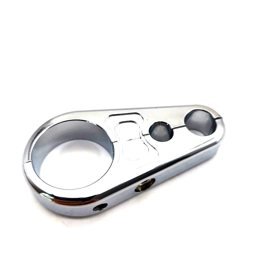 Chrome Aluminum Alloy Brake Clutch Cable Wire Clamp Clip For 1" 25mm Handlebar
