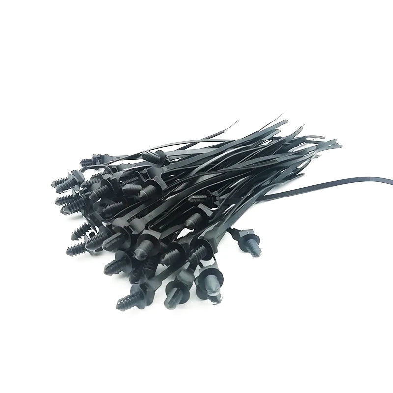 50pcs/lot Car Nylon Cable Tie Clips Detachable Self-Locking Plastic Zip Universal