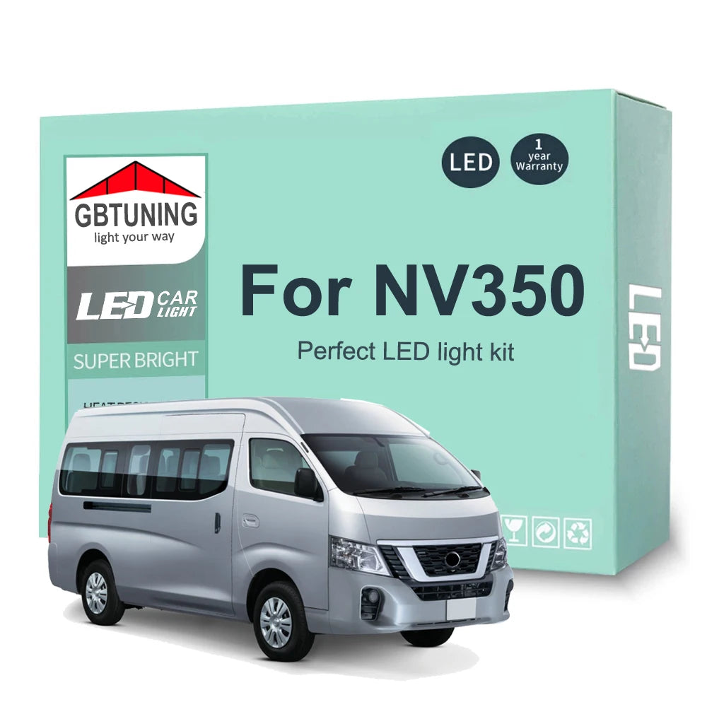 10-Piece LED Interior Light Kit for Nissan NV350 - Canbus Error-Free Bulbs | AUTOKITSHOP