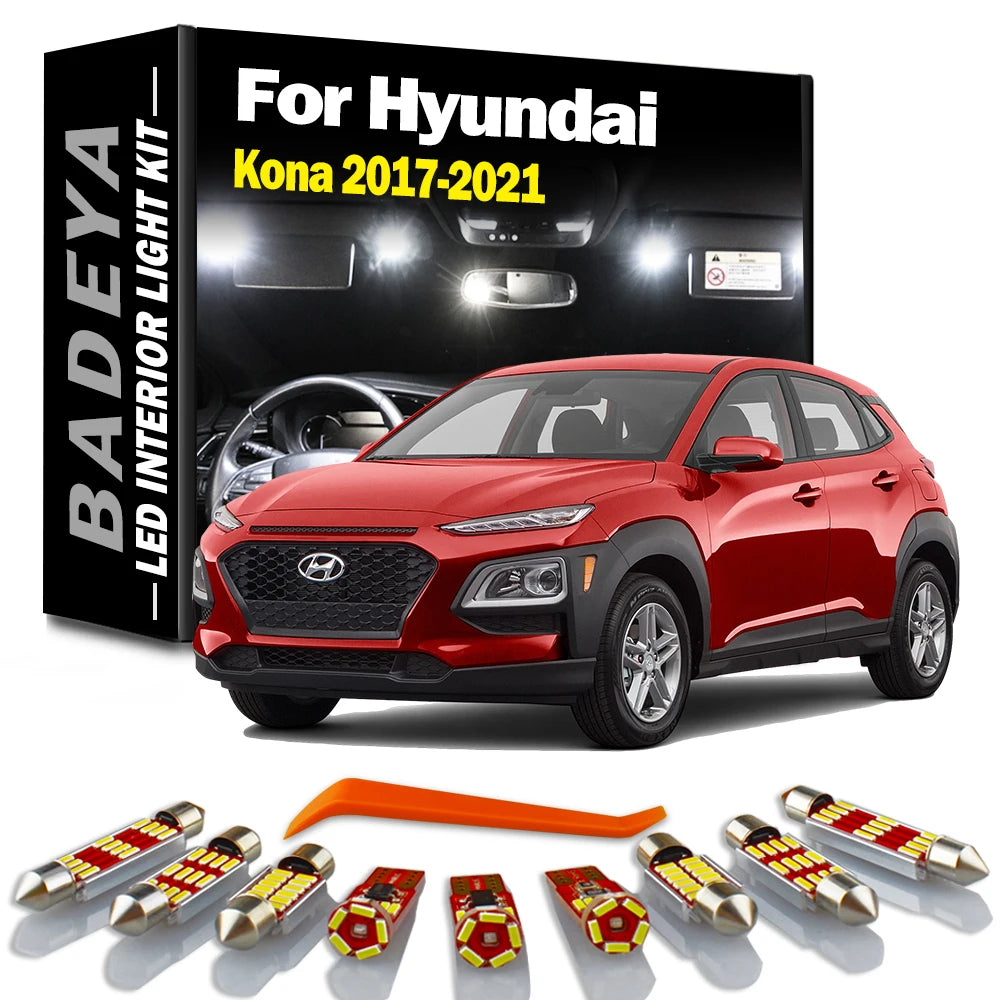 13-Piece LED Interior Light Kit for Hyundai - Canbus Error-Free Interior Bulbs