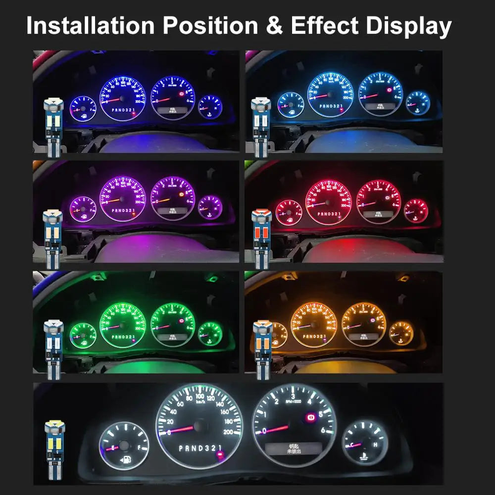 T5 LED W3W W1.2W Auto LED Lamp Car Dashboard Instrument Light 7 Led SMD 4014 Wedge LED Lig