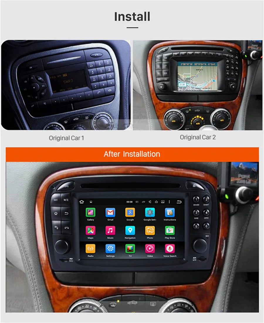 4+64GB Stereo Radio For Mercedes Benz R230 SL350 SL500 SL55 SL600 SL65 with Carplay