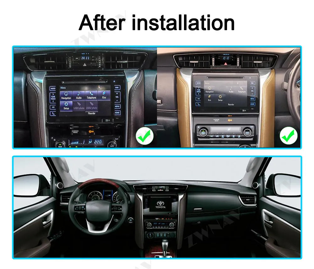 Android 14 Carplay Car Radio For Toyota Fortuner SW4 2016-2021 GPS Navigation Multimedia p
