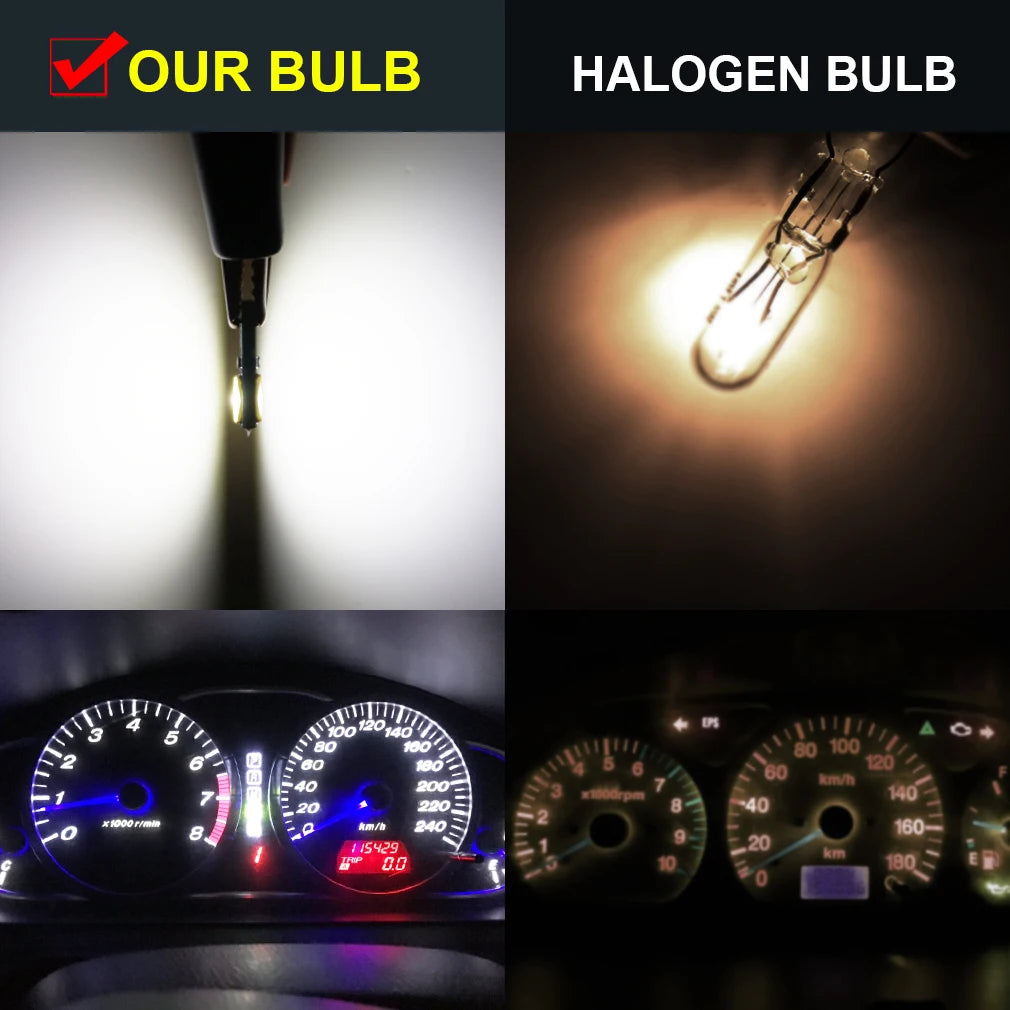 10-Piece LED Interior Light Kit for W3W W1 T5 - Canbus Error-Free Interior Bulbs