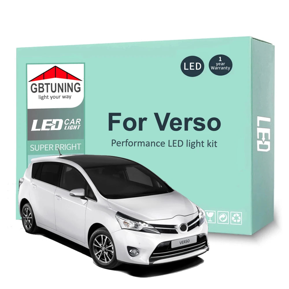 11-Piece LED Interior Light Kit for Toyota Verso - Canbus Error-Free Bulbs | AUTOKITSHOP