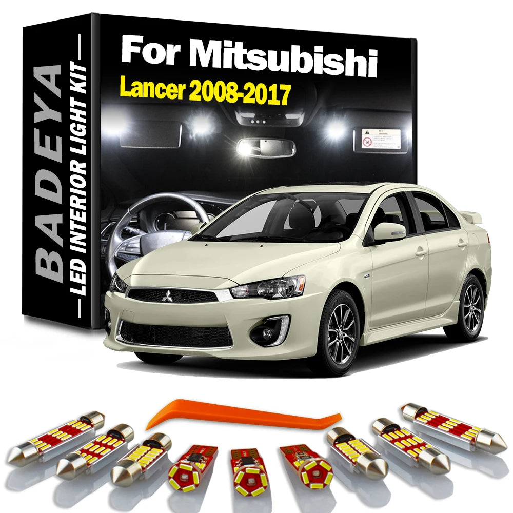 8-Piece LED Interior Light Kit for Mitsubishi 2008-2011 - Canbus Error-Free Interior Bulbs