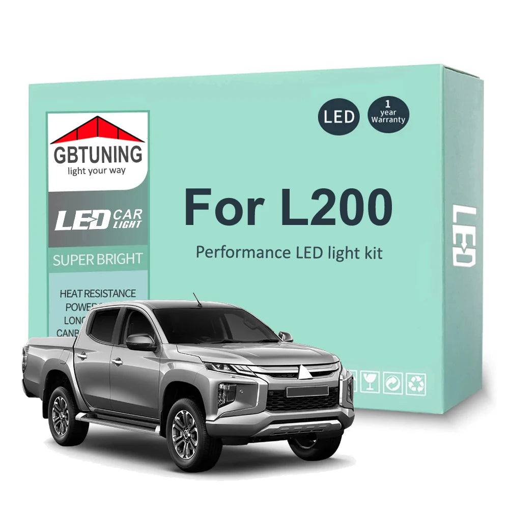 11-Piece LED Interior Light Kit for Mitsubishi L200 Triton KA4T KB4T 2006-2017 - Canbus Dome Map Door Trunk Bulbs | A...