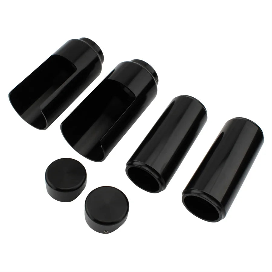 Motorcycle Bike Fork Boot Covers Tube Cap Kit Black For 2018 2019 2020 2021