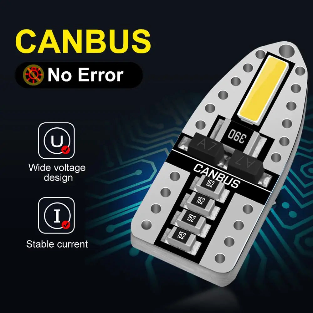 T10 W5W Canbus No Error 168 194 LED Bulb 6000K White Car Interior Lights 7020 Chips Auto C