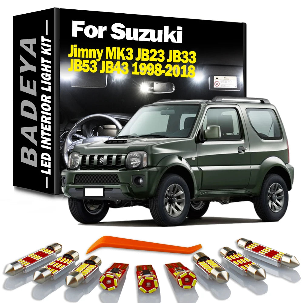 6-Piece LED Interior Light Kit for Suzuki JB53 JB33 JB43 1998-2018 - Canbus Error-Free Interior Bulbs
