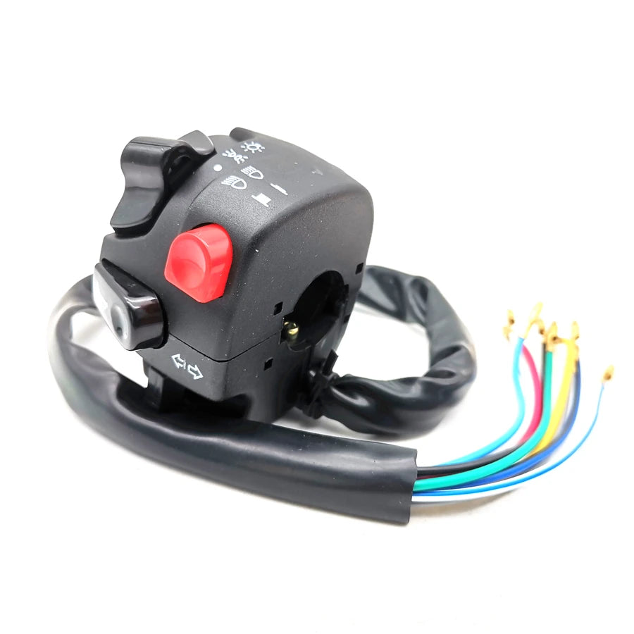 22mm Motorcycle Handlebar Button Switch Turn Signal Horn Headlight Fog Lamp Beam