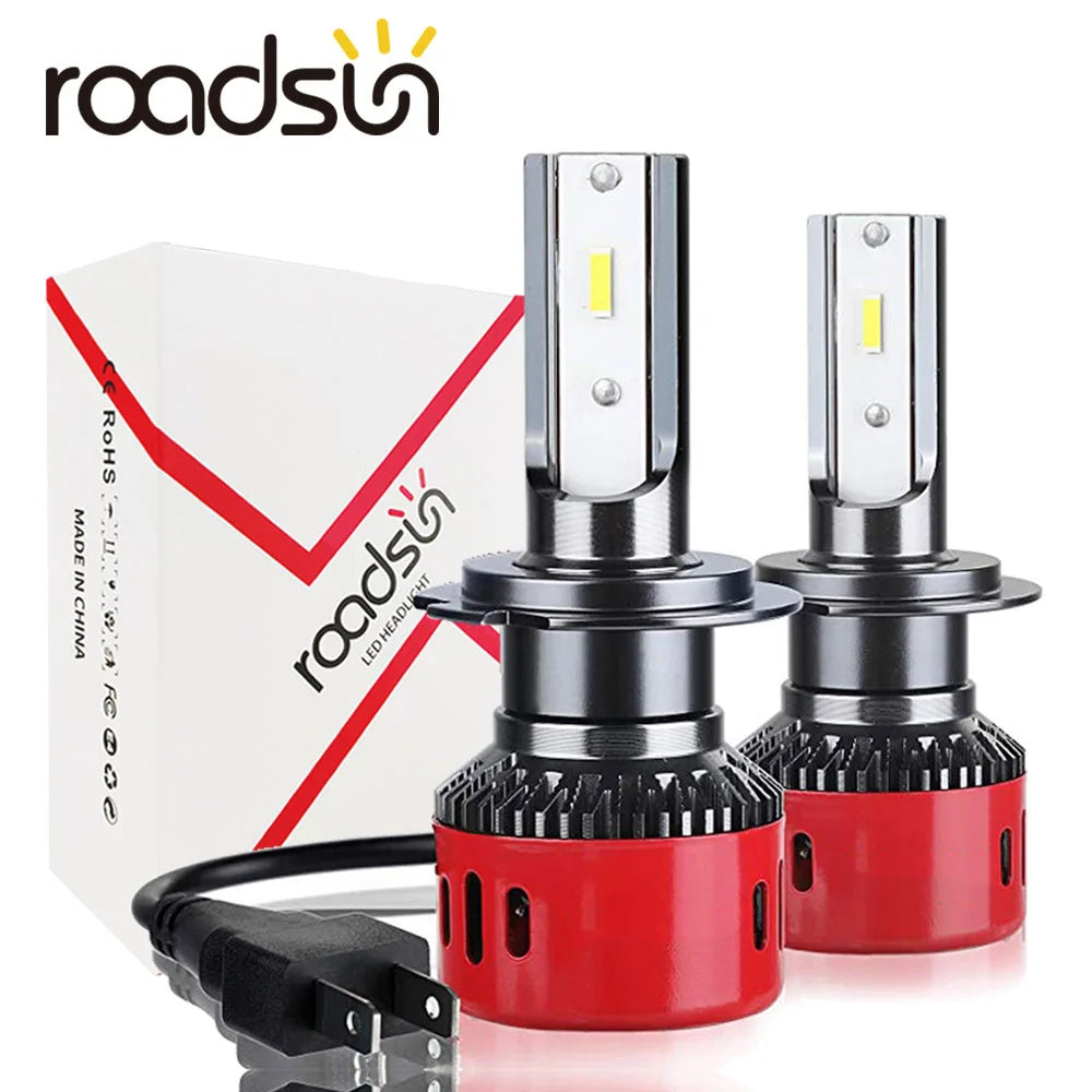 roadsun Mini H4 H7 LED Car Headlight Bulbs H11 H8 9006 HB4 H1 H9 9005 HB3 72W 12000LM Lamp