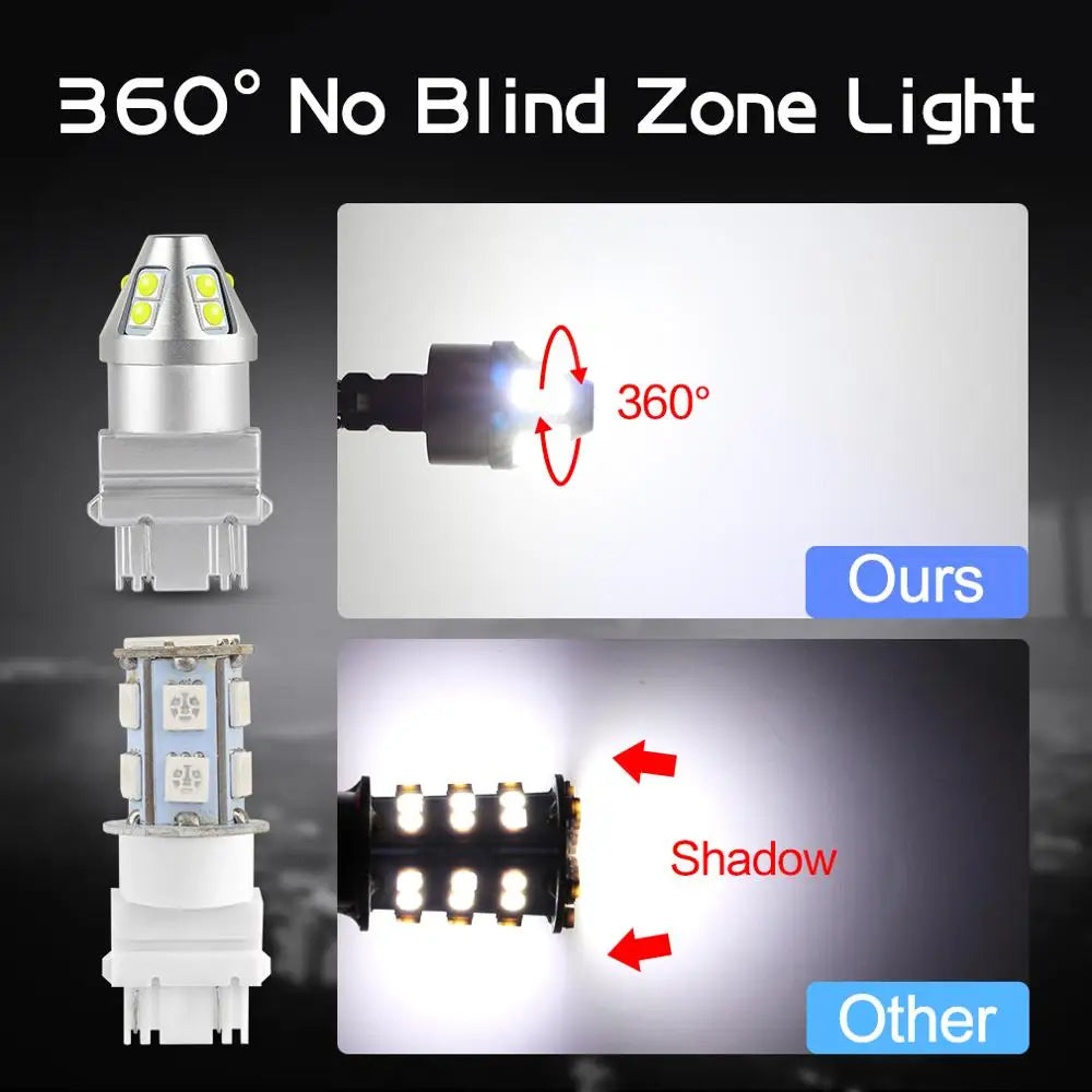 T20 7440 W21W Led Bulb 7443 W21/5W Turn Signal Light T25 3157 P27W Lamp 10SMD 3030 Chips A