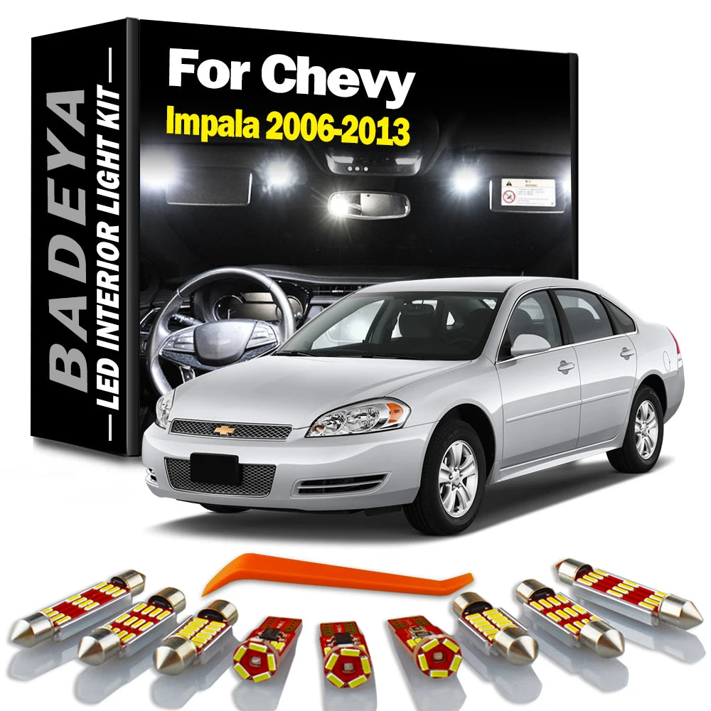 12-Piece LED Interior Light Kit for Chevrolet - Canbus Error-Free Interior Bulbs