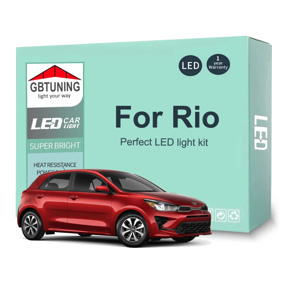 LED Interior Light Kit for KIA Rio 1 2 3 4 DC JB UB YB 2001-2017 - Canbus Dome Map Door Trunk Bulbs | AUTOKITSHOP