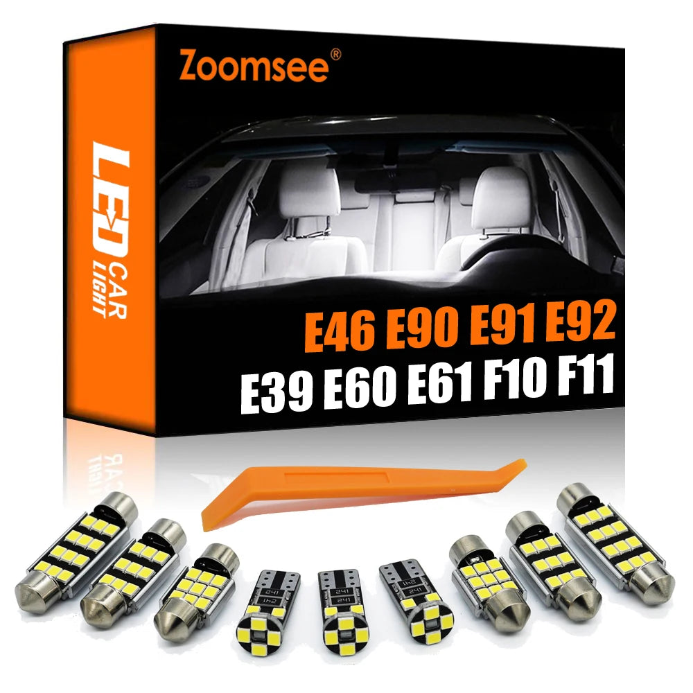 LED Interior Light Kit for BMW 1 3 5 7 Series E87 E81 F20 E46 E90 E91 E92 E93 E39 E60 E61 F10 F11 E38 E65 E66 - Canbu...