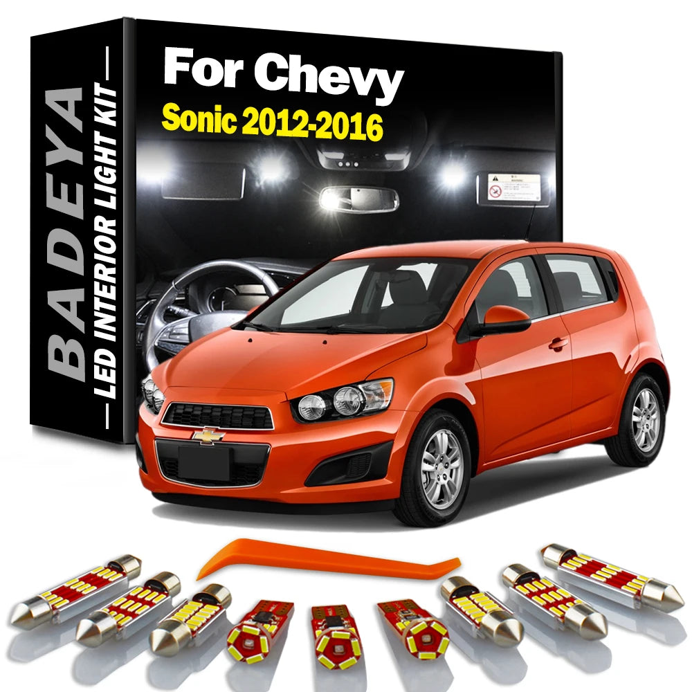 11-Piece LED Interior Light Kit for Chevrolet - Canbus Error-Free Interior Bulbs