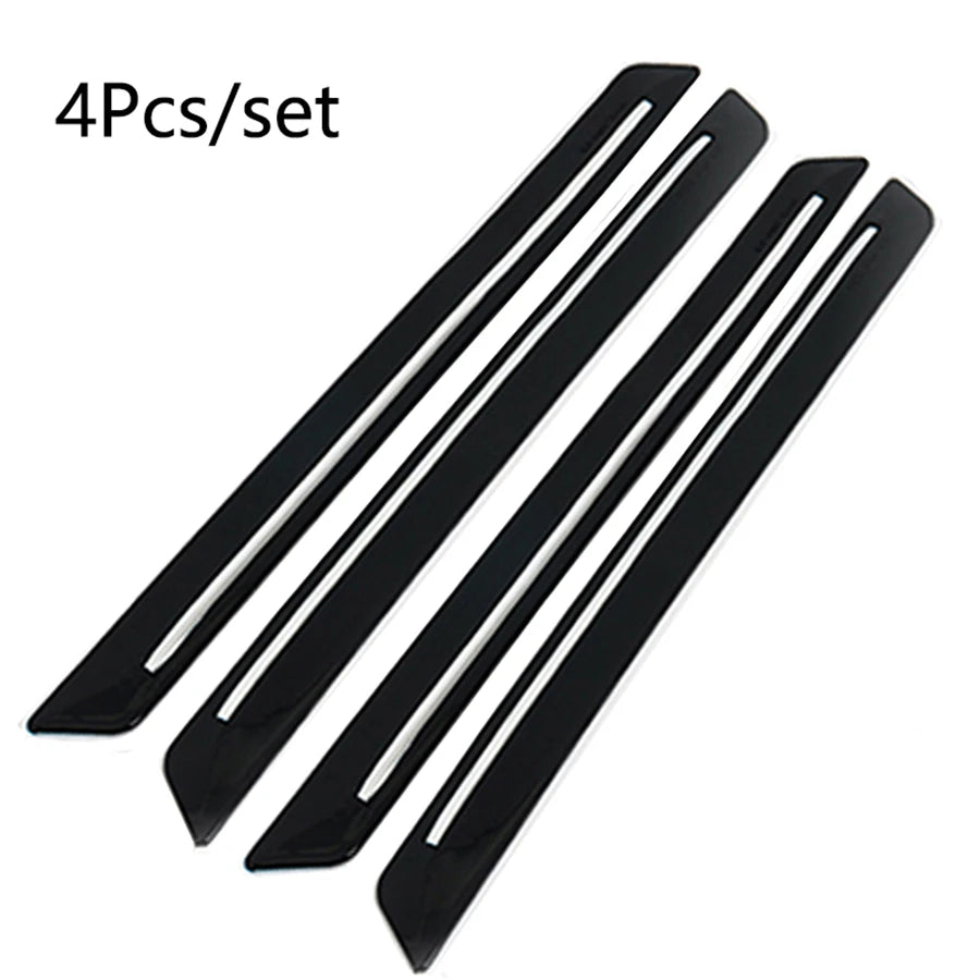 set Universal Black Rubber Car SUV Bumper Protector Strip Sticker Anti-collision
