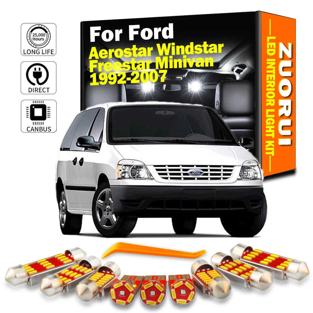 LED Interior Light Kit for Ford Aerostar Windstar Freestar Minivan 1992-2004 - Canbus Dome Map Door Trunk Bulbs | AUT...