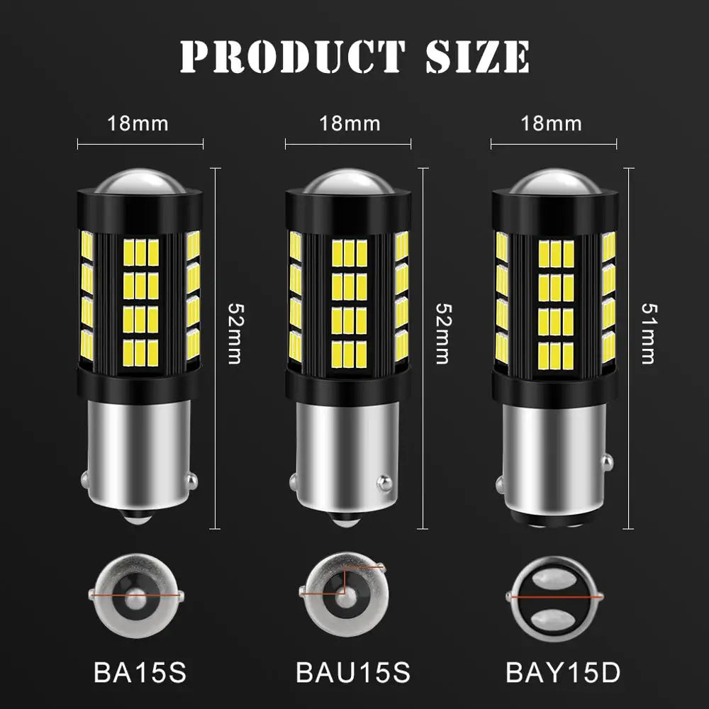 1156 BA15S BAU15S 1157 BAY15D LED P21W P21/5W PY21W Led Bulbs R5W R10W 1000LM Car Turn Sig