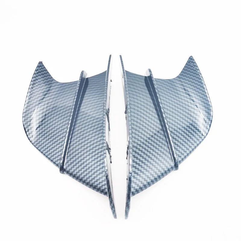 2x Carbon Fiber Look Motorcycle Side Winglets Air Deflector Trim Cover Universal