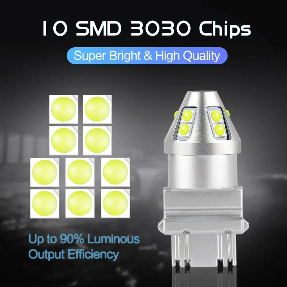 T20 7440 W21W Led Bulb 7443 W21/5W Turn Signal Light T25 3157 P27W Lamp 10SMD 3030 Chips A