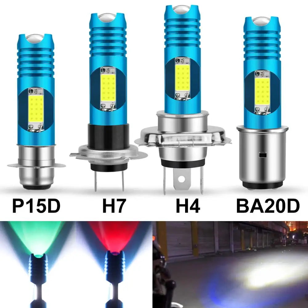 RGB Changable Car Led H4 H7 Motorcycle Headlight P15D H6 BA20D Wireless Motorcycle Head La