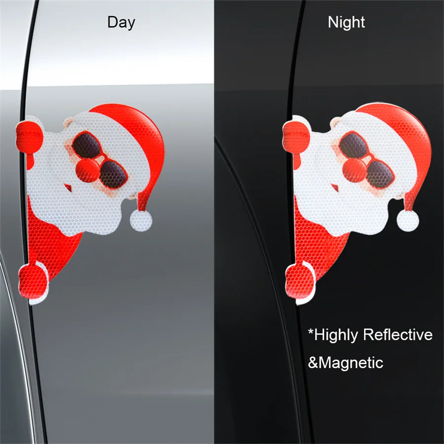 Car Sticker Magnetic Decal Refrigerator Magnets Santa Claus Moose Reflective Sticker Chris