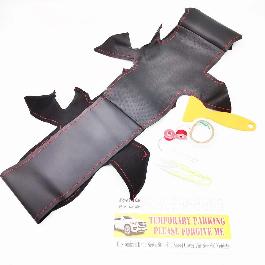 DIY Stitching Real Leather Steering Wheel Cover For Toyota Tacoma Tundra 4Runner
