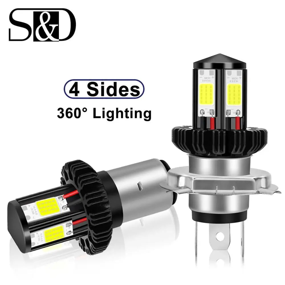 Motorcycle Headlight LED BA20D H6 H4 Bulbs Hi Lo beam Moto LED Motorbike Headlight Lamp 60