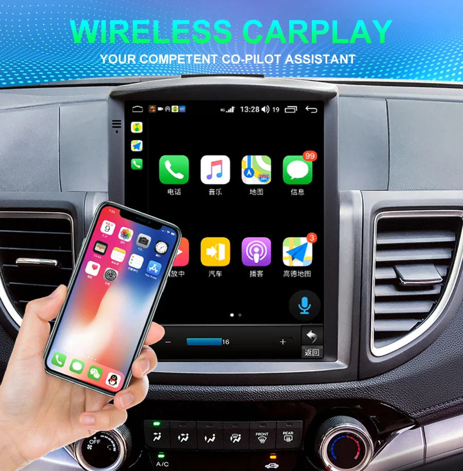 Car Radio For Honda CRV 2012 2013 2014 2015 2016 2.0L 2.4L CR-V Android 14 Tesla Style Scr
