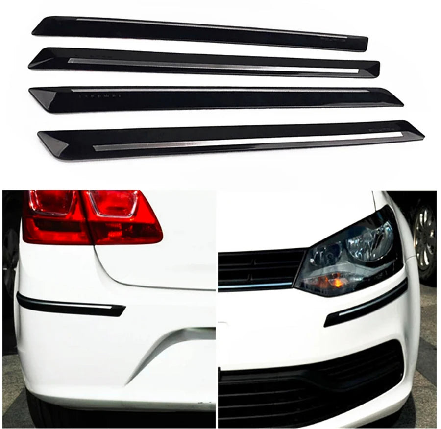 set Universal Black Rubber Car SUV Bumper Protector Strip Sticker Anti-collision