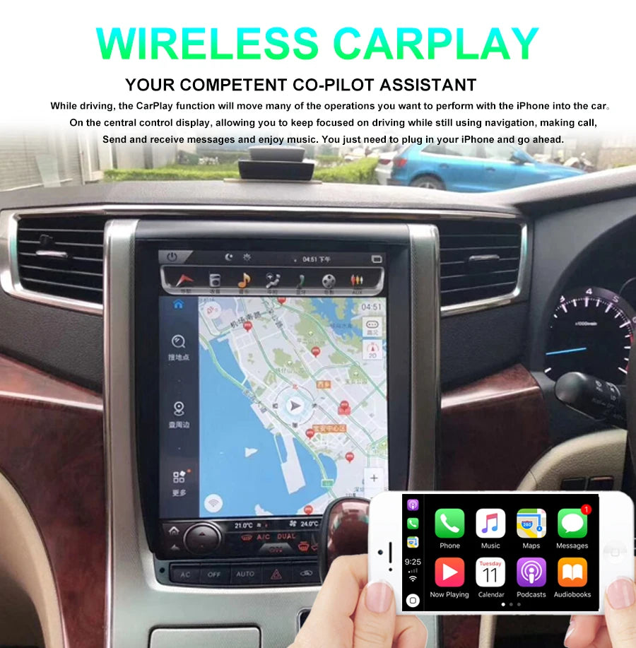 12.1" Android Screen For TOYOTA Alphard 20 Series Vellfire A20 2008-2014 Car Radio Multime
