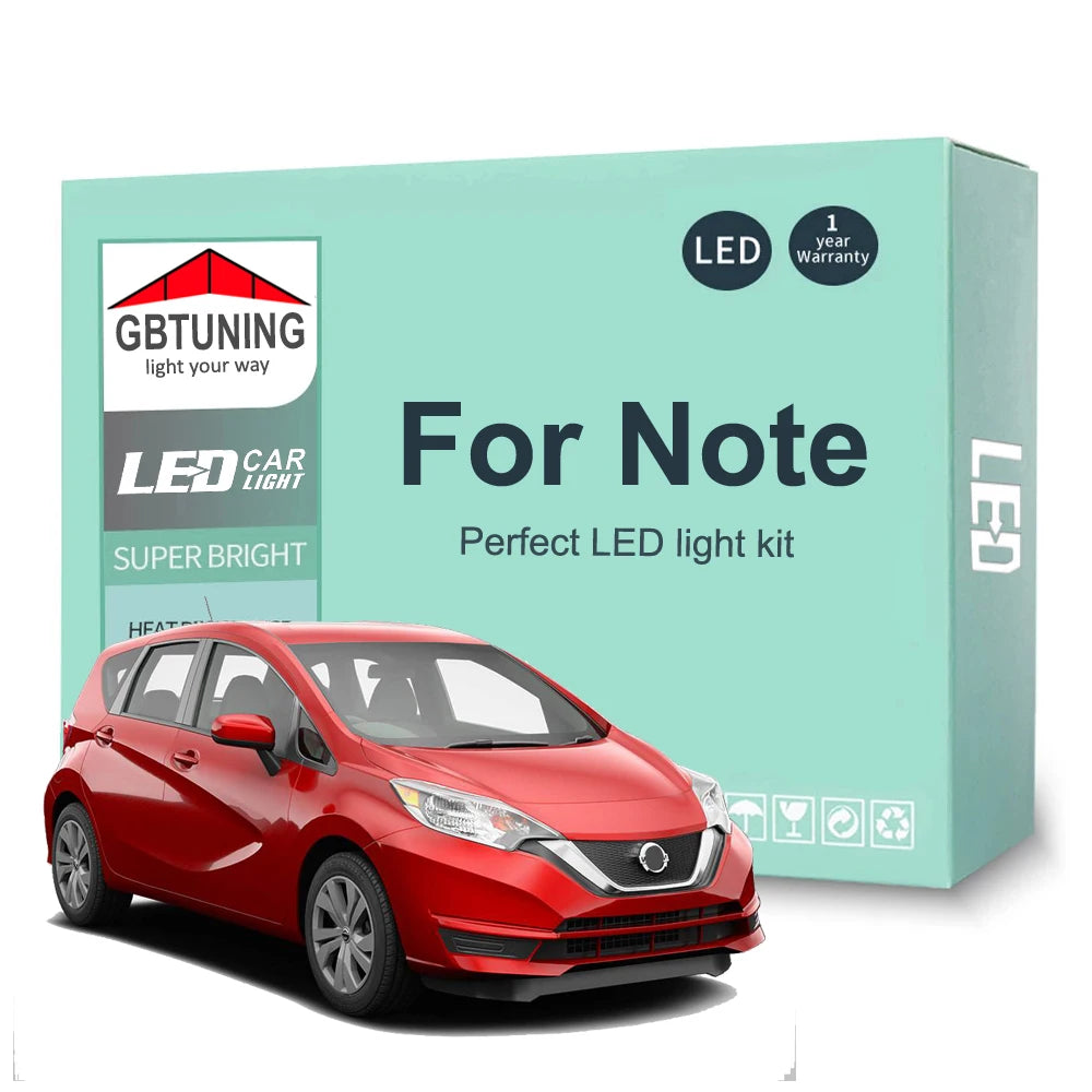 LED Interior Light Kit for Nissan Note E11 E12 E13 2005-2018 - Canbus Dome Map Door Trunk Bulbs | AUTOKITSHOP