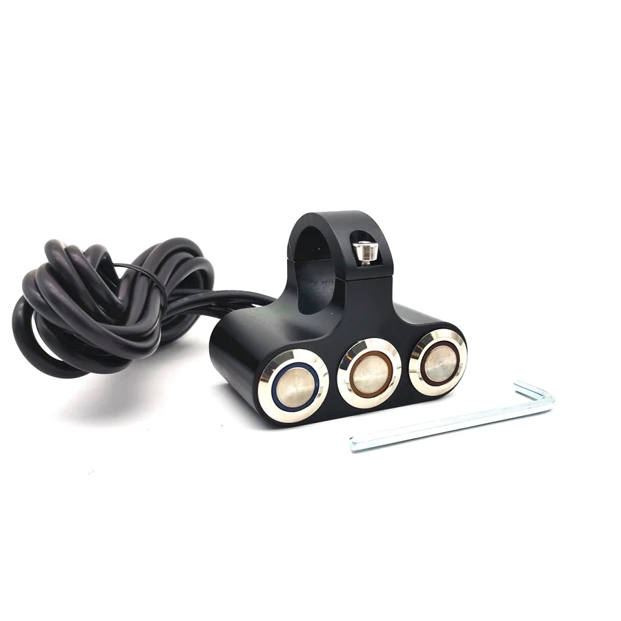 CNC 25MM Motorcycle Handlebar Switch Push+Press Buttons for LED Light Horn Motor