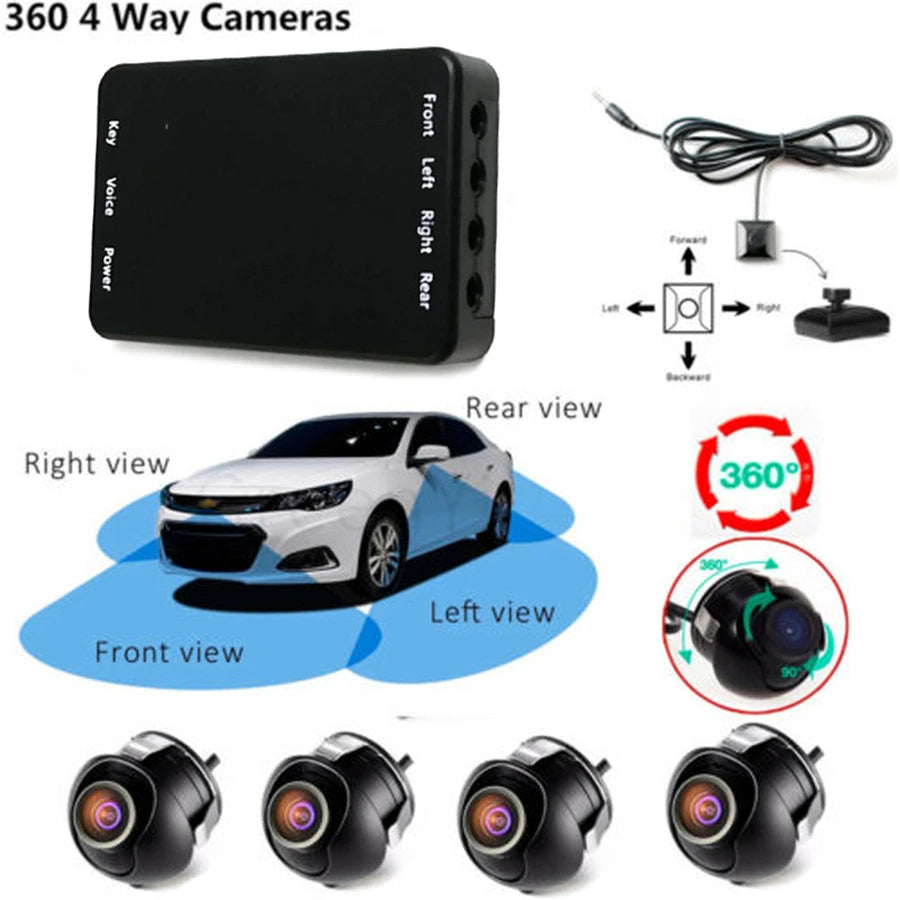 4-way panoramic recorder Car Parking Panoramic View Rearview 360 Degree