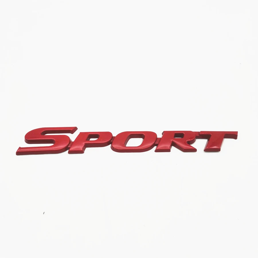 Racing Car "SPORT" Red Metal Badge Sticker Rear Trunk Fender Emblem Decal