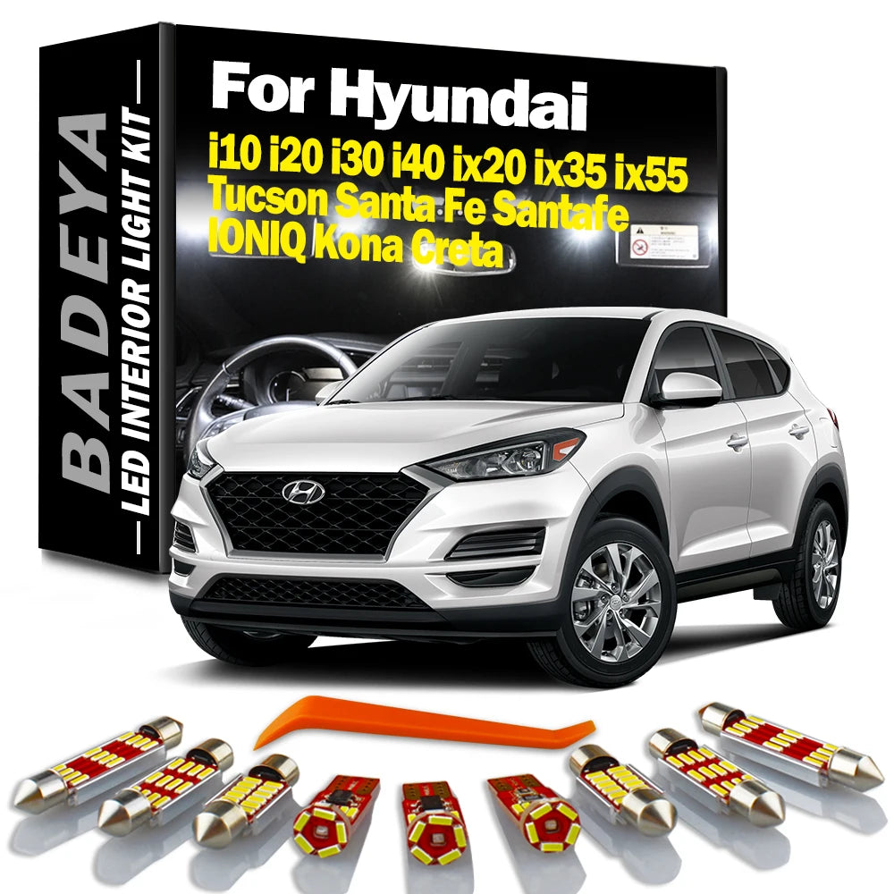 Car Map Bulbs LED Interior Reading Light Kit For Hyundai i10 i20 i30 i40 ix20 ix35 ix55 Cr