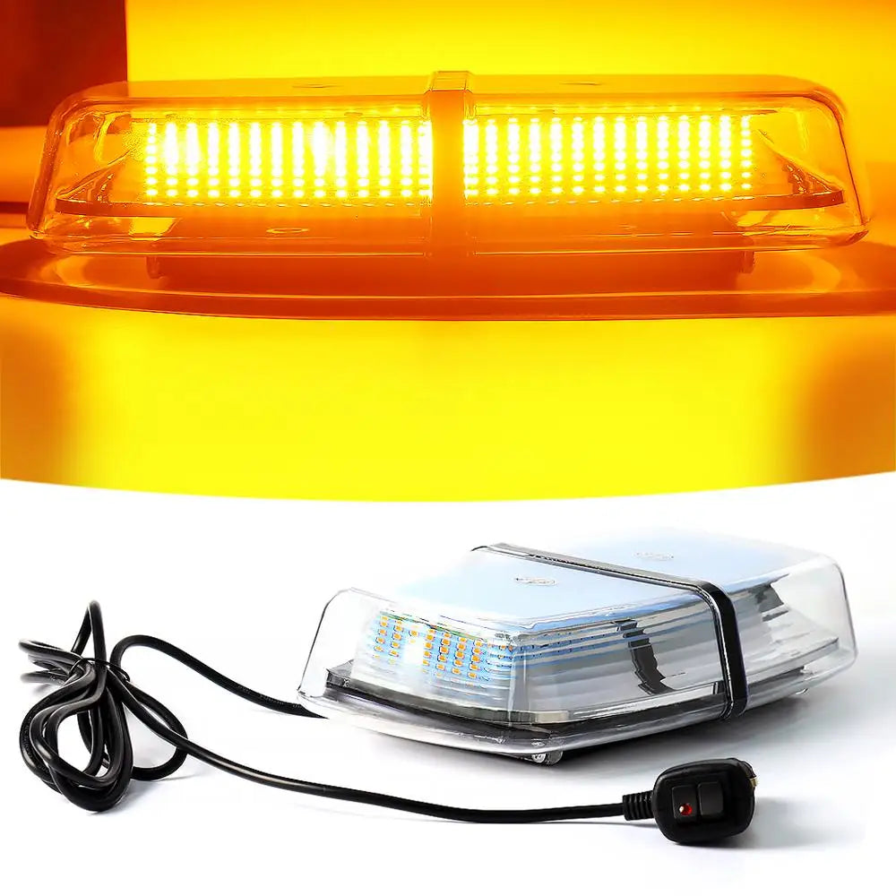 12V 24V Amber Yellow Truck Car Led Strobe Roof Lights Becaon Police Emergency Rescue Magne | AUTOKITSHOP