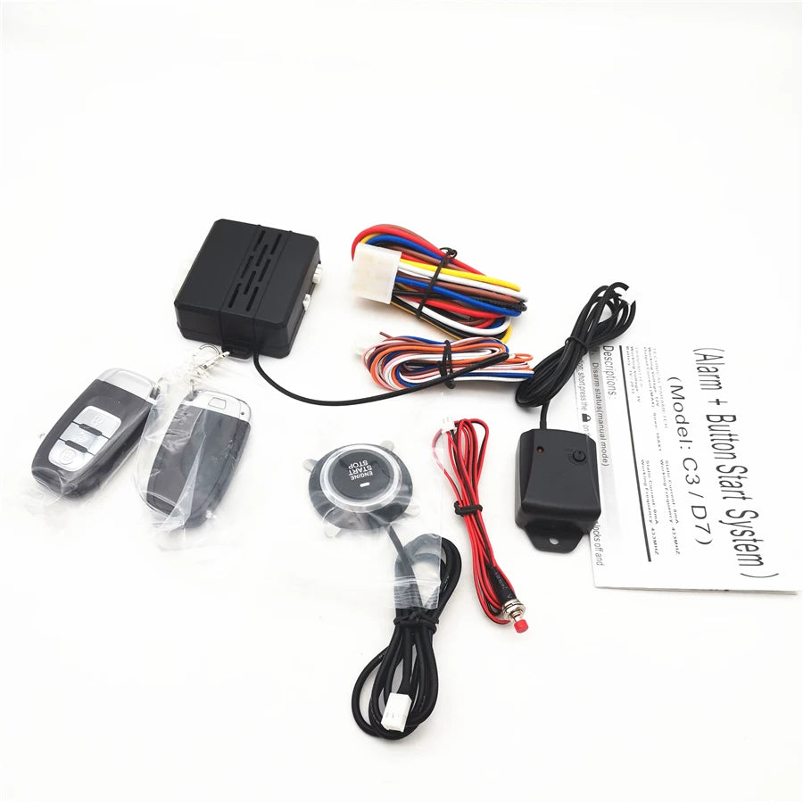 Car SUV One Key Remote Start System Ignition Engine Start Button Vibration Alarm