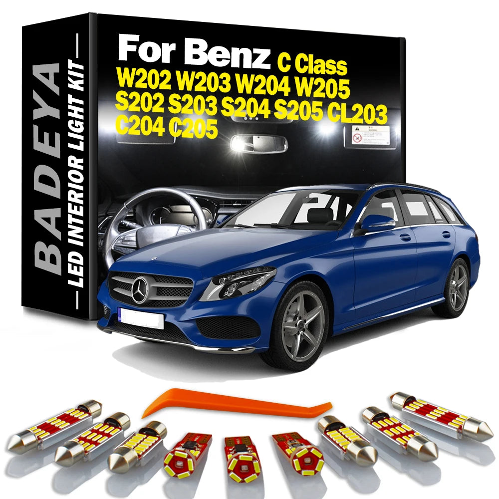 LED Interior Light Kit for Mercedes Benz C Class W202 W203 W204 W205 S202 S203 S204 S205 CL203 C204 C205 - Canbus Err...