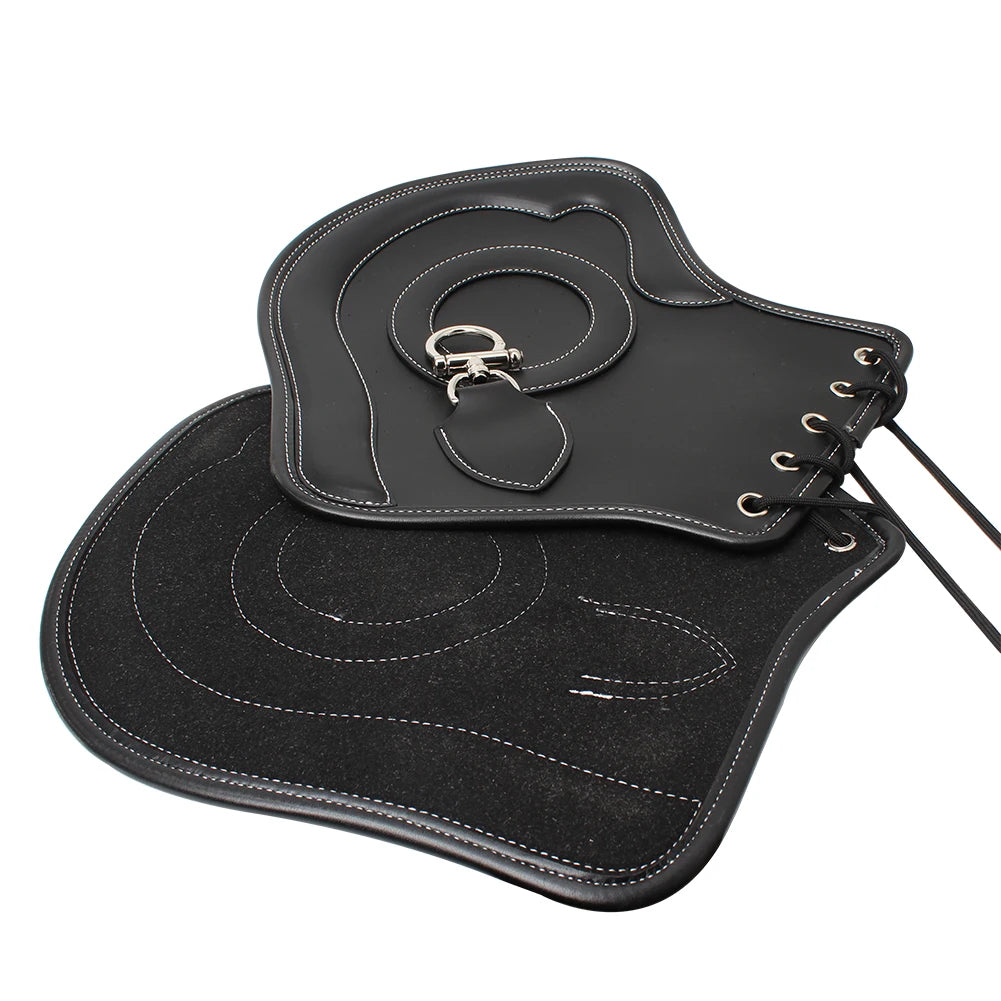 Universal Motorcycle PU Leather Heat Saddle Shield Deflectors Black For Harley Touring Road Elec - Automotive LED Light