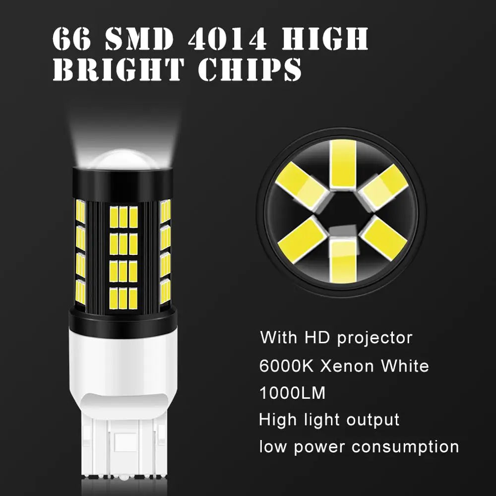 T20 7443 Led Bulb 66SMD 4014 Chips T25 3157 Led Reverse Light Led Lamps for Cars 1000LM Su