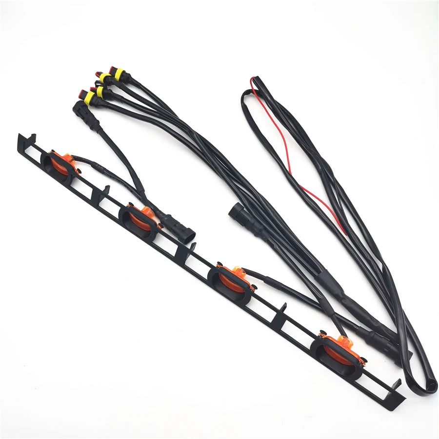 Amber Front Bumper Hood Grille LED Lights with Wire Harness For Tacoma 2012-2015